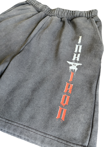 VINTAGE HEAVY SHORTS FORGED IN PAIN - ASH BLACK