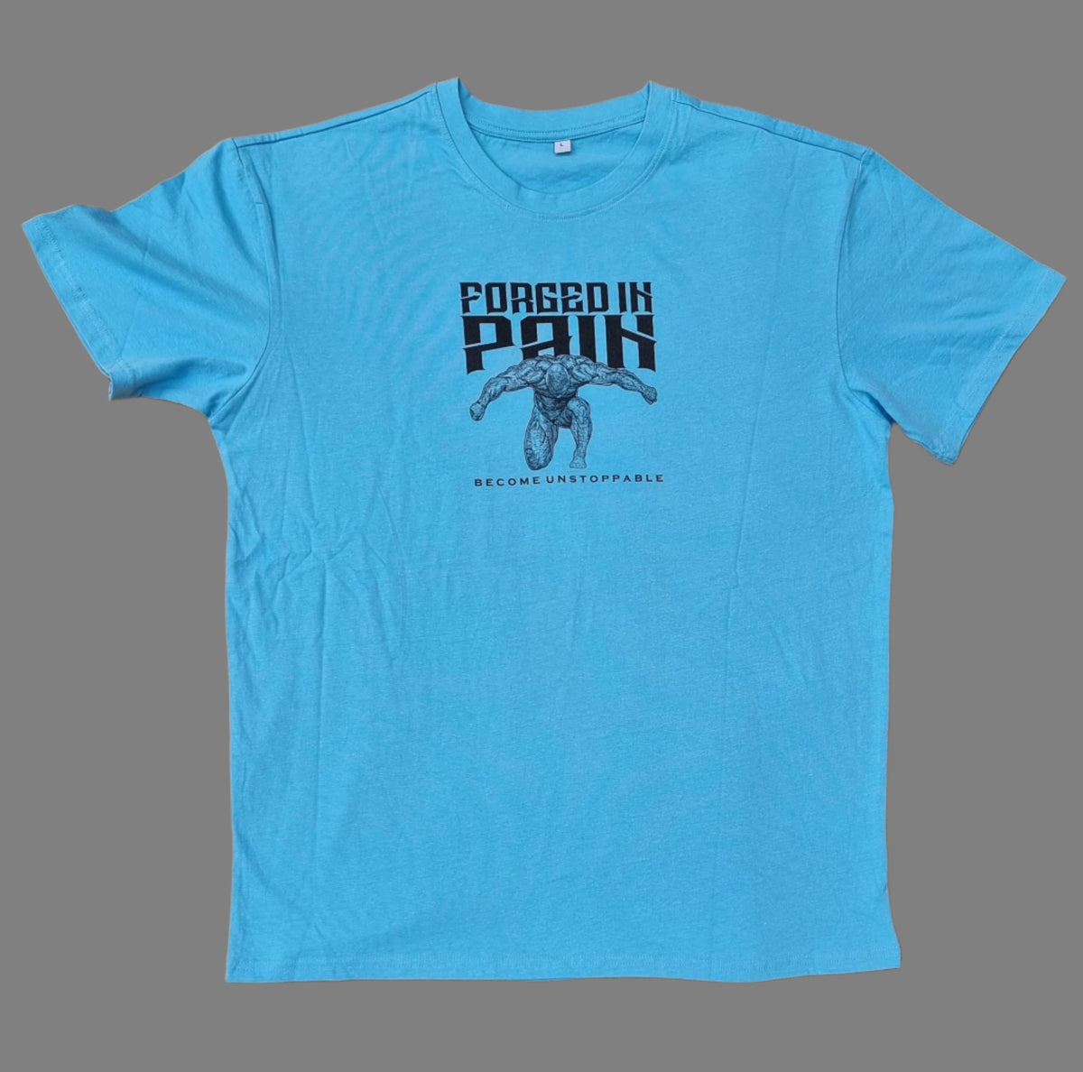 "FORGED IN PAIN" - OVERSIZE Baltic Blue T-Shirt