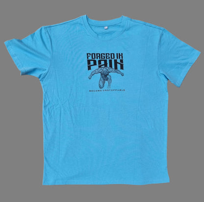 "FORGED IN PAIN" - OVERSIZE Baltic Blue T-Shirt