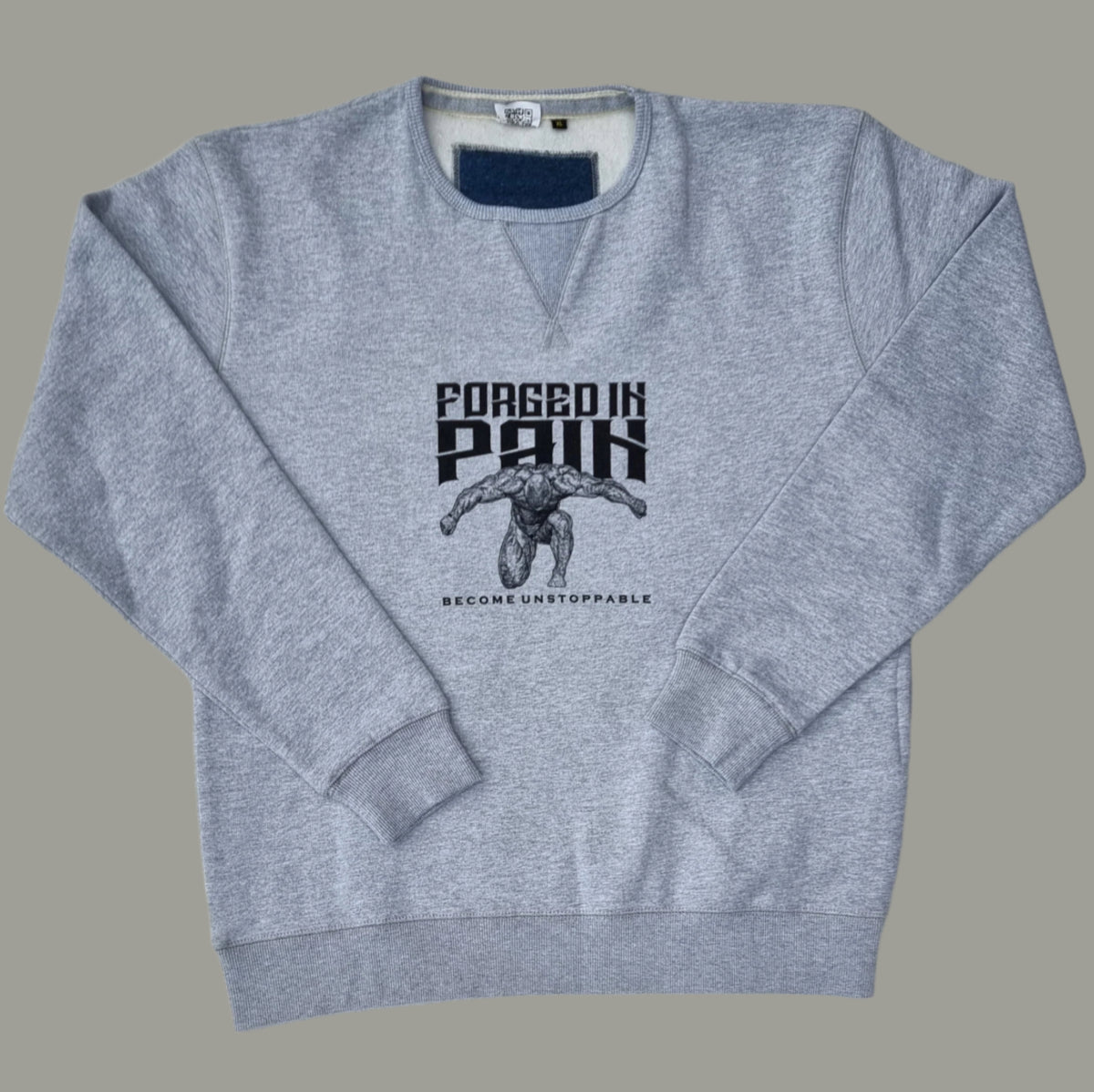 "FORGED IN PAIN" - Ultra Premium Grey Sweat top