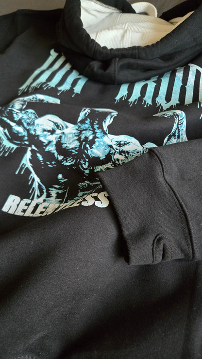 ELITE HOODIE DUSTY BLACK | ICE BLUE RELENTLESS