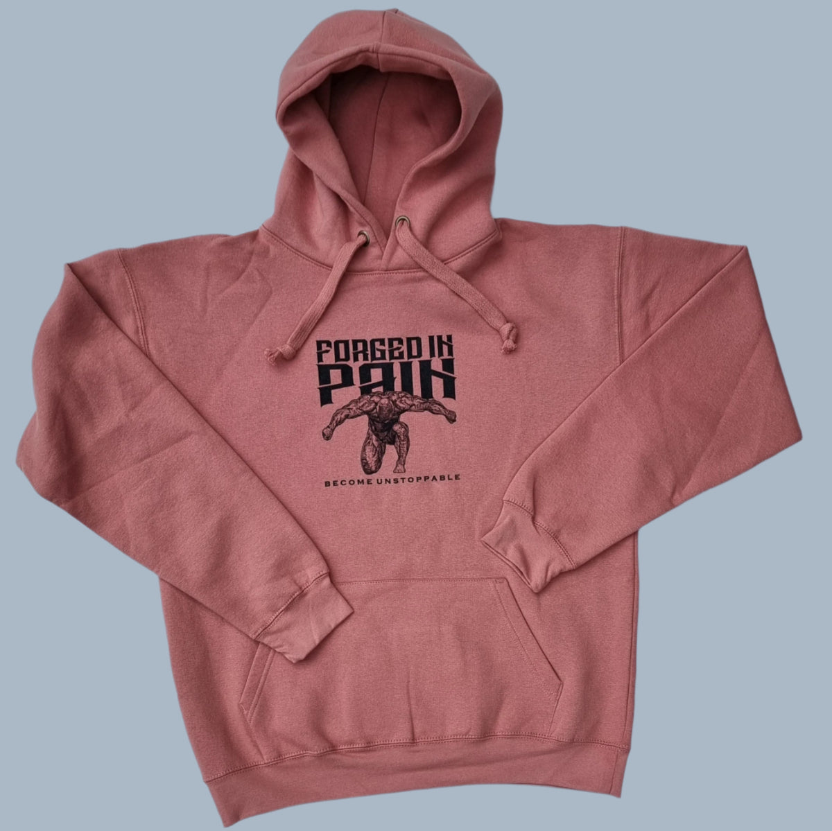 "FORGED IN PAIN" - Premium Blush Hoodie