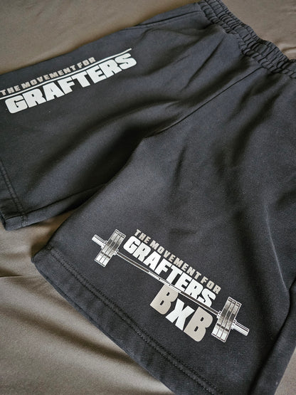 BXB Black Heavy Sweatshorts “Movement for Grafters”
