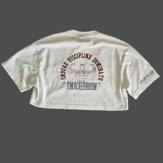 VINTAGE WASH CHALK CROP TEE - IRON NEVER LIES