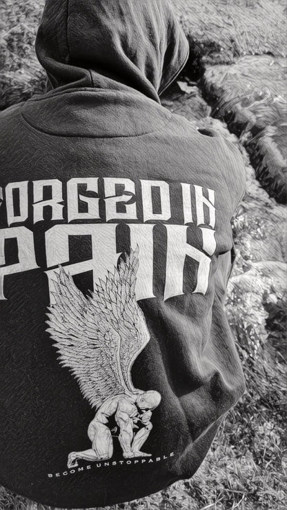 Midnight "FORGED IN PAIN" - Premium Hoodie