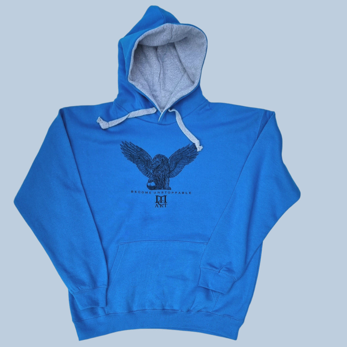 "STRENGTH" - Premium Turquoise Hoodie with Grey Hood