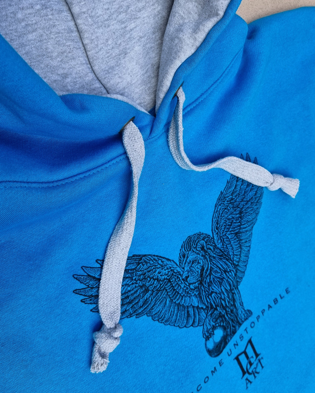 "STRENGTH" - Premium Turquoise Hoodie with Grey Hood