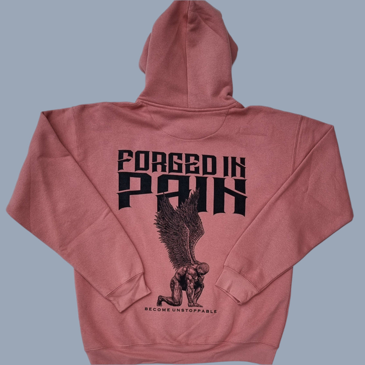 "FORGED IN PAIN" - Premium Blush Hoodie