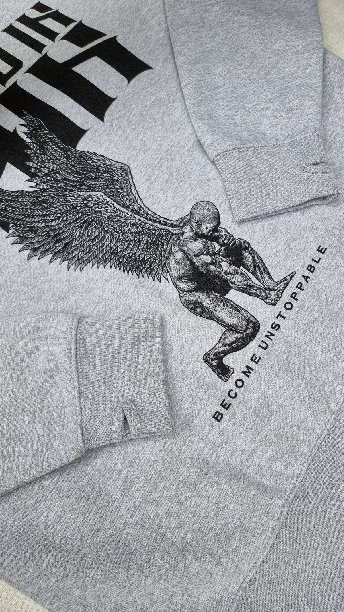 "FORGED IN PAIN" - Ultimate Sherpa Grey Zip Hoodie