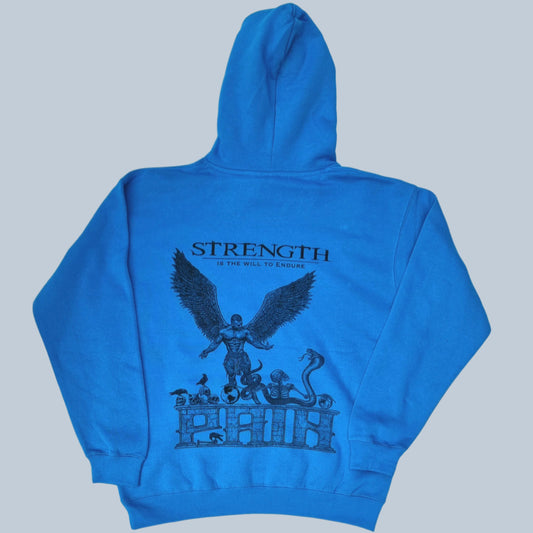 "STRENGTH" - Premium Turquoise Hoodie with Grey Hood