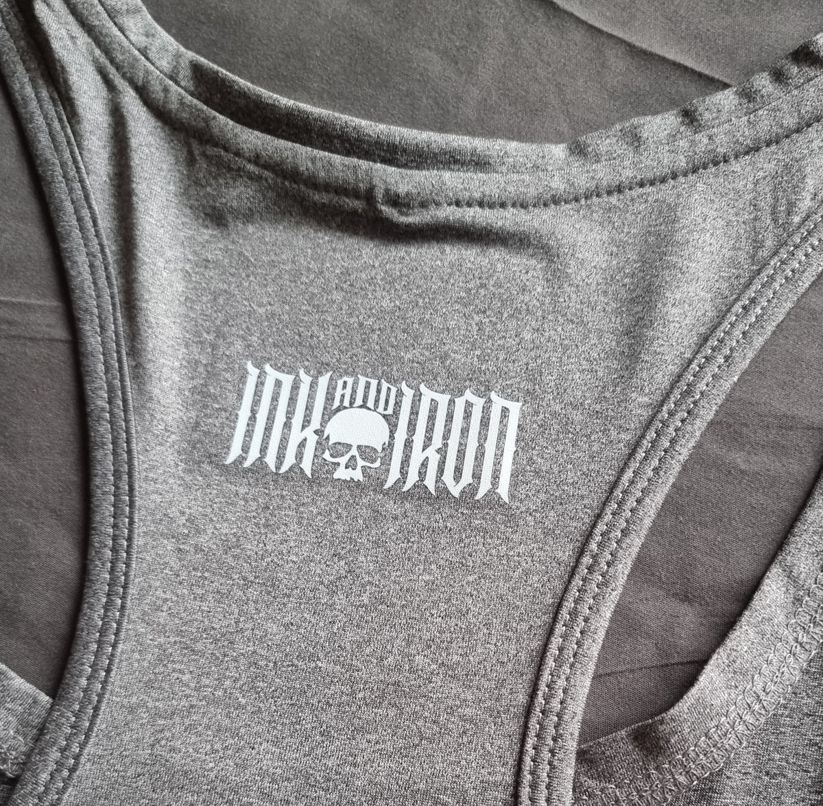 INK & IRON SHIELD MENS GREY GYM VEST