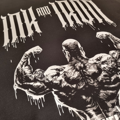 INK & IRON WHITE RELENTLESS OVERSIZE BLACK T-SHIRT