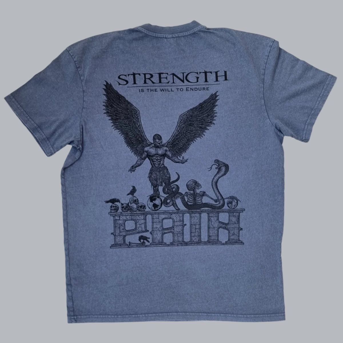 "STRENGTH" - Unique OVERSIZE Acid Wash Ocean T-Shirt