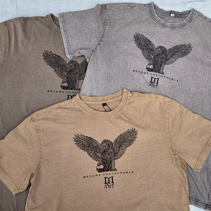 "STRENGTH" - Unique OVERSIZE Acid Wash Granite T-Shirt