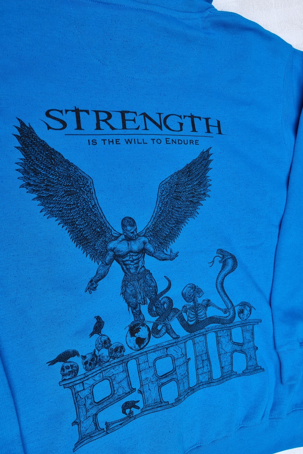 "STRENGTH" - Premium Turquoise Hoodie with Grey Hood