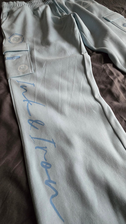 DUSTY BLUE HEAVY JOGGER - INK&IRON X MASKEDMONSTER