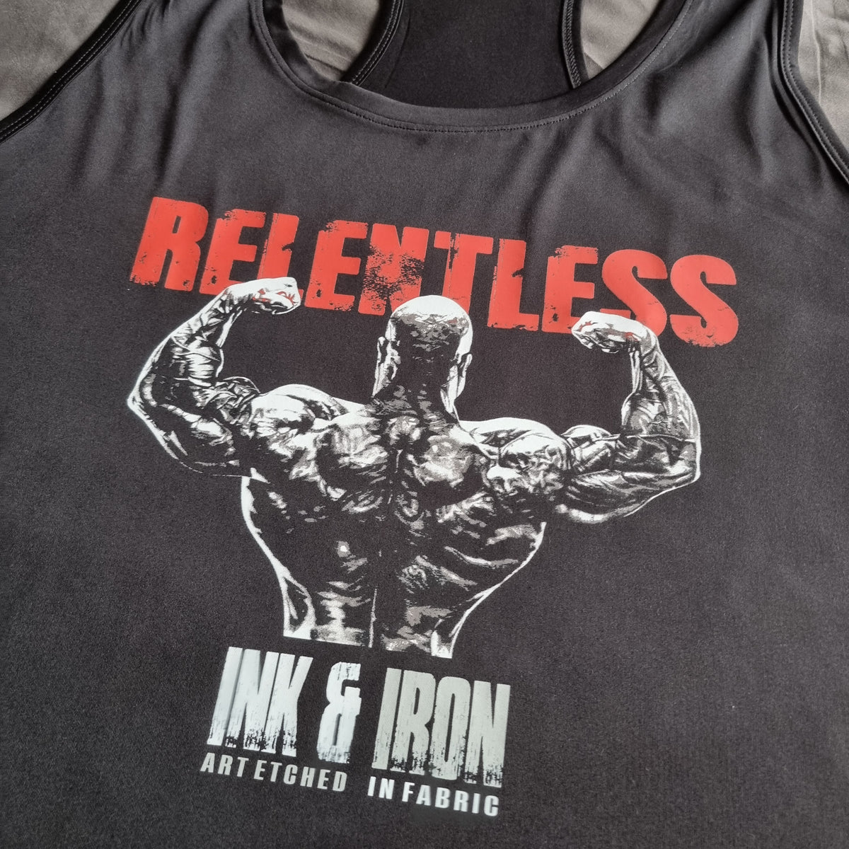 RELENTLESS MENS BLACK GYM VEST