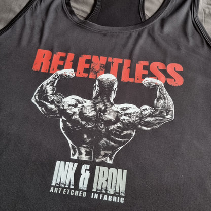 RELENTLESS MENS BLACK GYM VEST