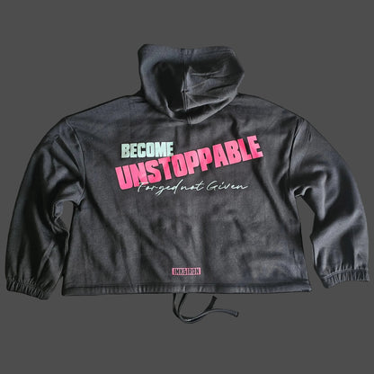 ZIP CROP HOODIE "FORGED NOT GIVEN"