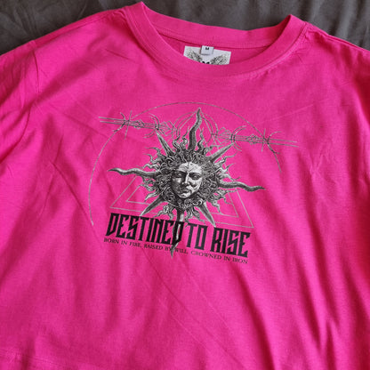 ASHES TO IRON WOMENS HOT PINK CROP T-SHIRT