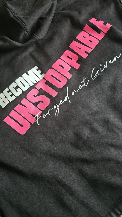 ZIP CROP HOODIE "FORGED NOT GIVEN"