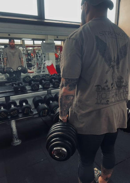 "STRENGTH" - Unique OVERSIZE Acid Wash Granite T-Shirt