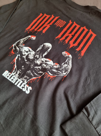 LONG SLEEVE RELENTLESS OVERSIZE TEE - BLACK