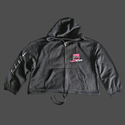ZIP CROP HOODIE "FORGED NOT GIVEN"