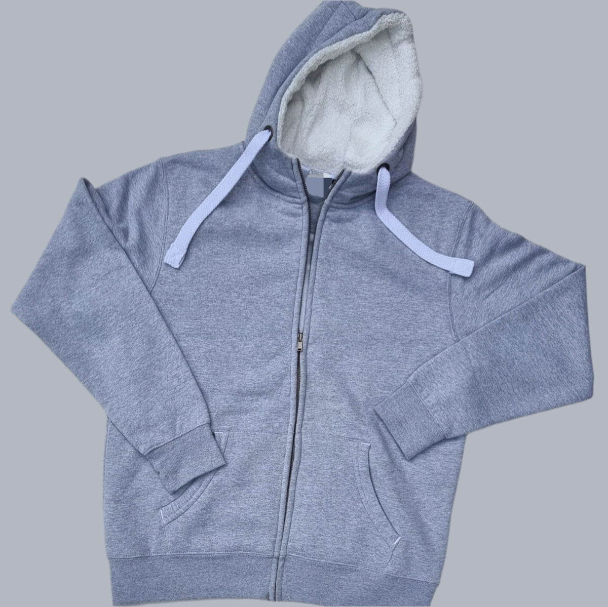 "FORGED IN PAIN" - Ultimate Sherpa Grey Zip Hoodie
