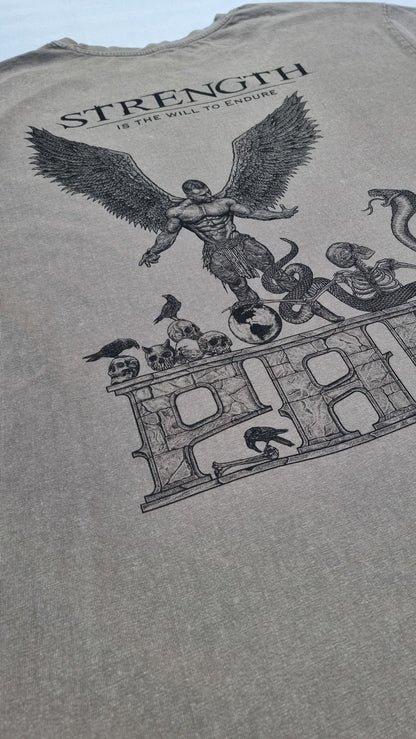 "STRENGTH" - Unique OVERSIZE Acid Wash Dust Storm T-Shirt