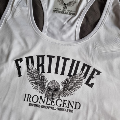 IRONLEGEND MENS GYM WHITE FORTITUDE VEST