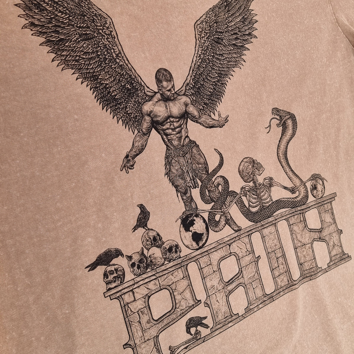 "STRENGTH" - Unique OVERSIZE Acid Wash Sandstone T-Shirt