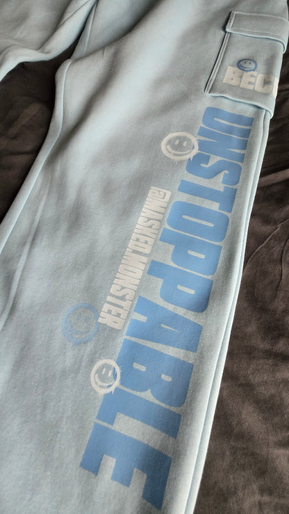 DUSTY BLUE HEAVY JOGGER - INK&IRON X MASKEDMONSTER