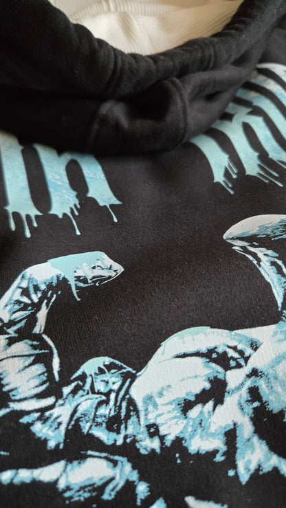 ELITE HOODIE DUSTY BLACK | ICE BLUE RELENTLESS