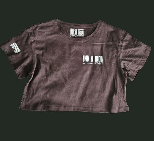 SOPRO CHOCOLATE OVERSIZE CROP T-SHIRT