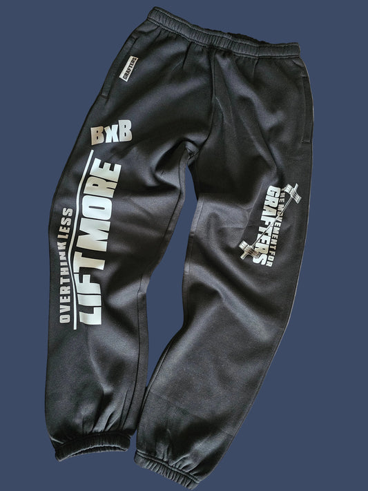 BXB Black Heavy Joggers “Movement for Grafters”