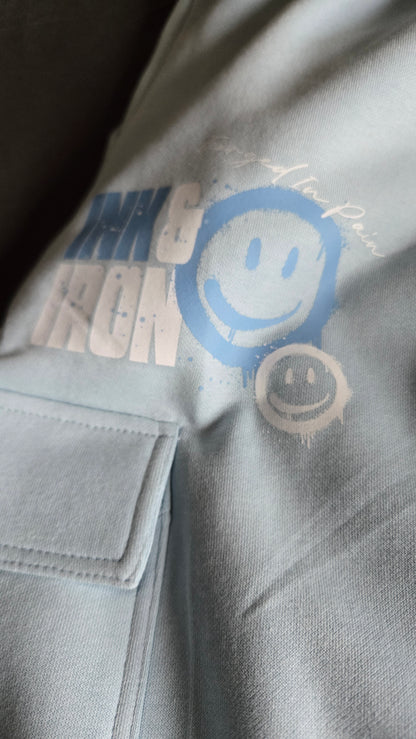 DUSTY BLUE HEAVY JOGGER - INK&IRON X MASKEDMONSTER