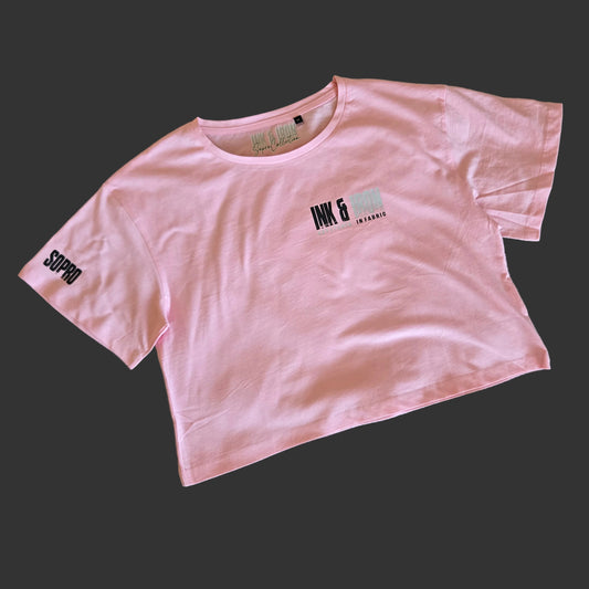 SOPRO PINK OVERSIZE CROP T-SHIRT