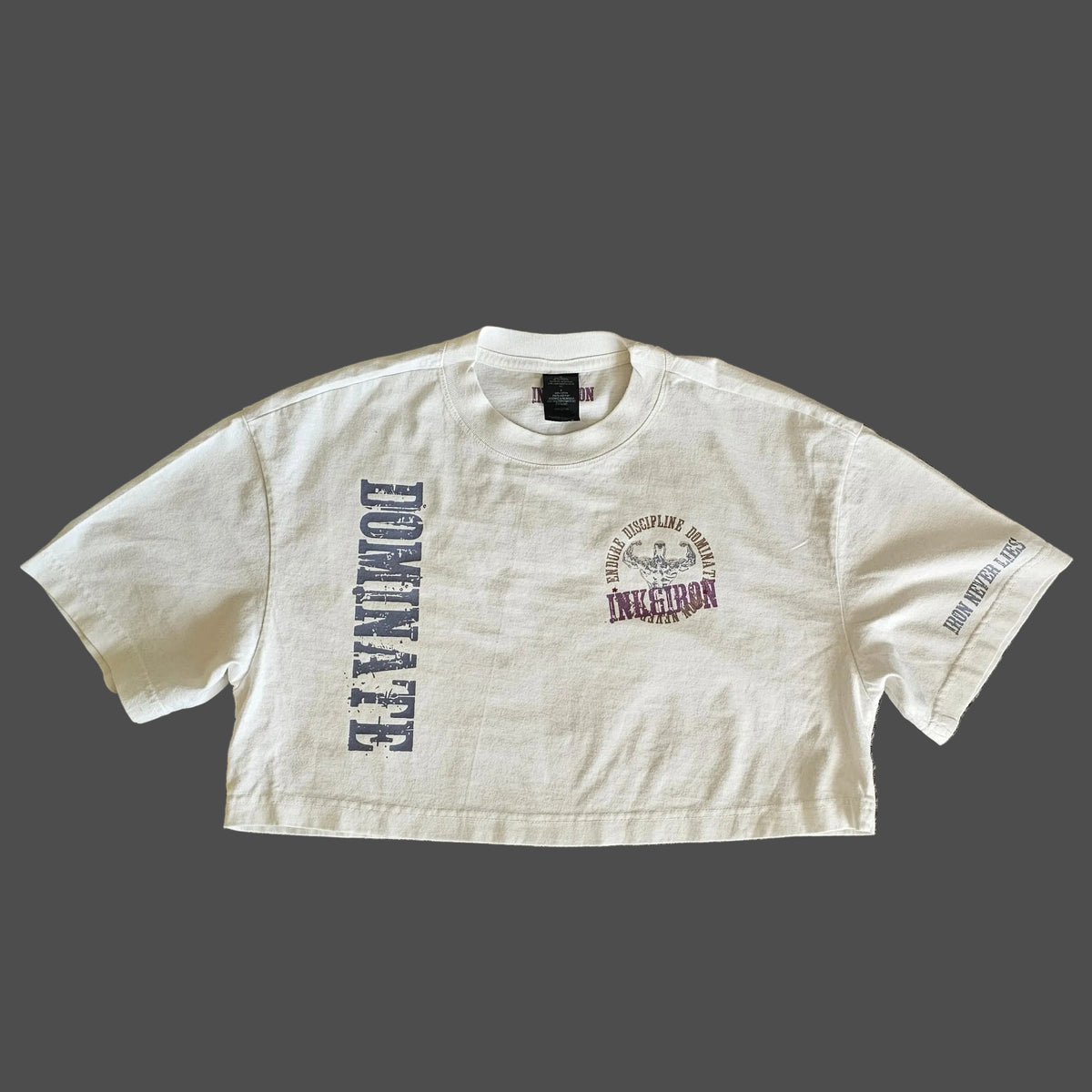 VINTAGE WASH CHALK CROP TEE - IRON NEVER LIES