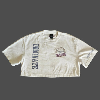 VINTAGE WASH CHALK CROP TEE - IRON NEVER LIES